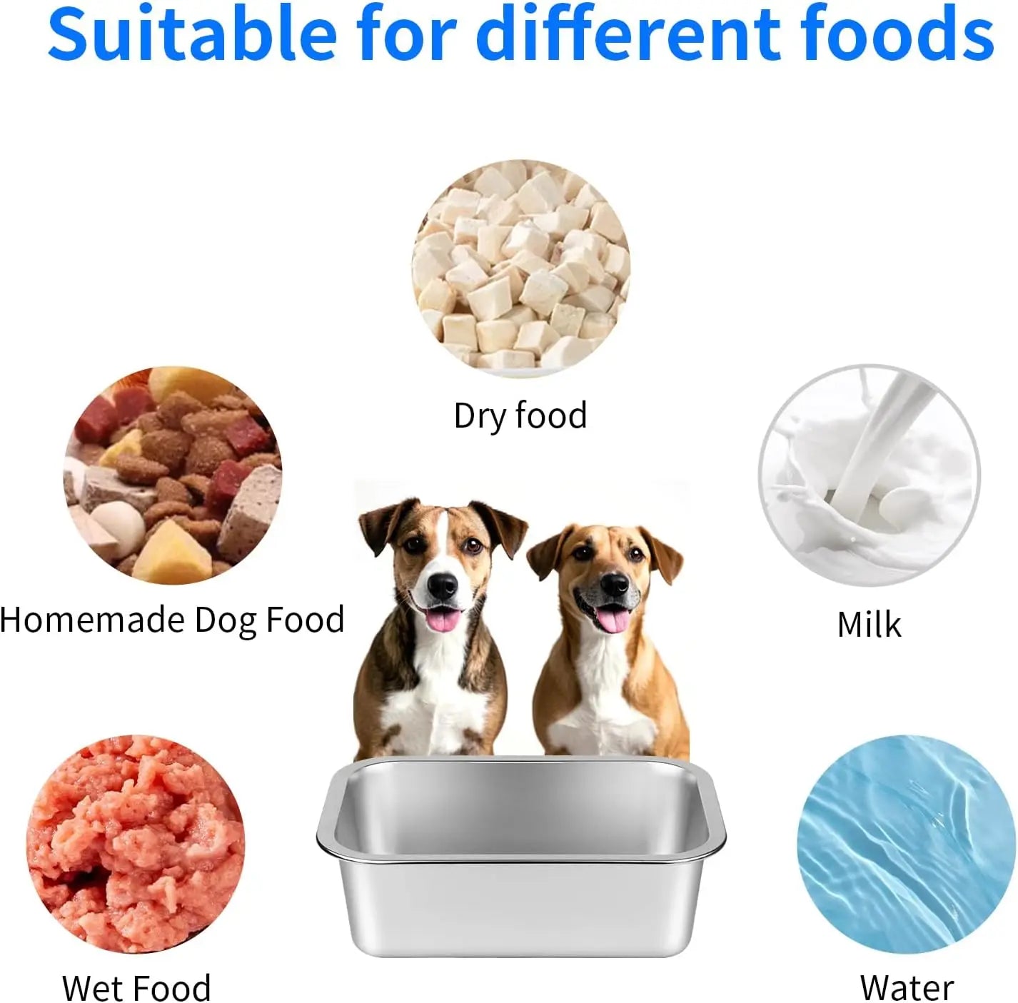 Stainless Steel Dog Water and Food Bowl No Spill Outdoor Feeder