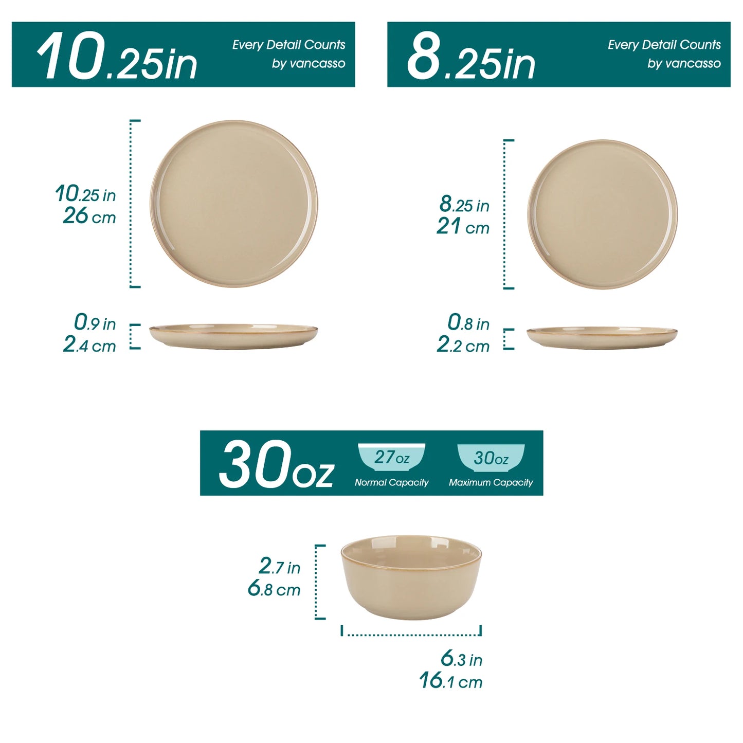 Malacasa Reactive Glaze Ceramic Stoneware Dinnerware Set