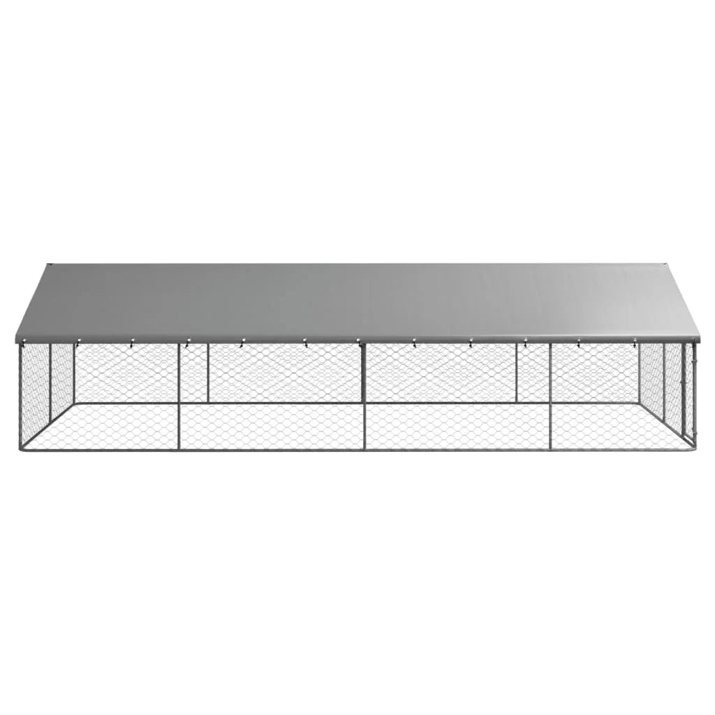 Outdoor Kennel With Roof Galvanized Steel Construction