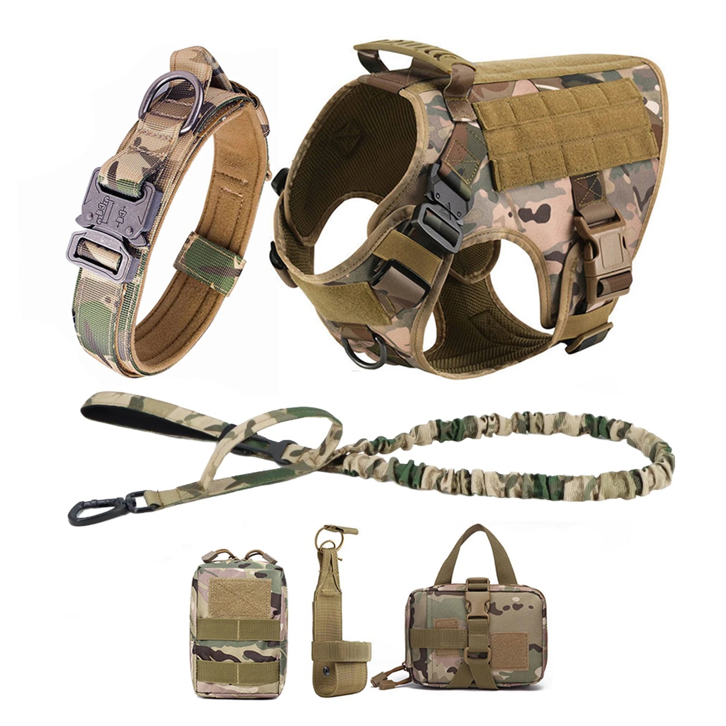 PETRAVEL CN Tactical Dog Harness Vest With Molle Pouches For Training Walking