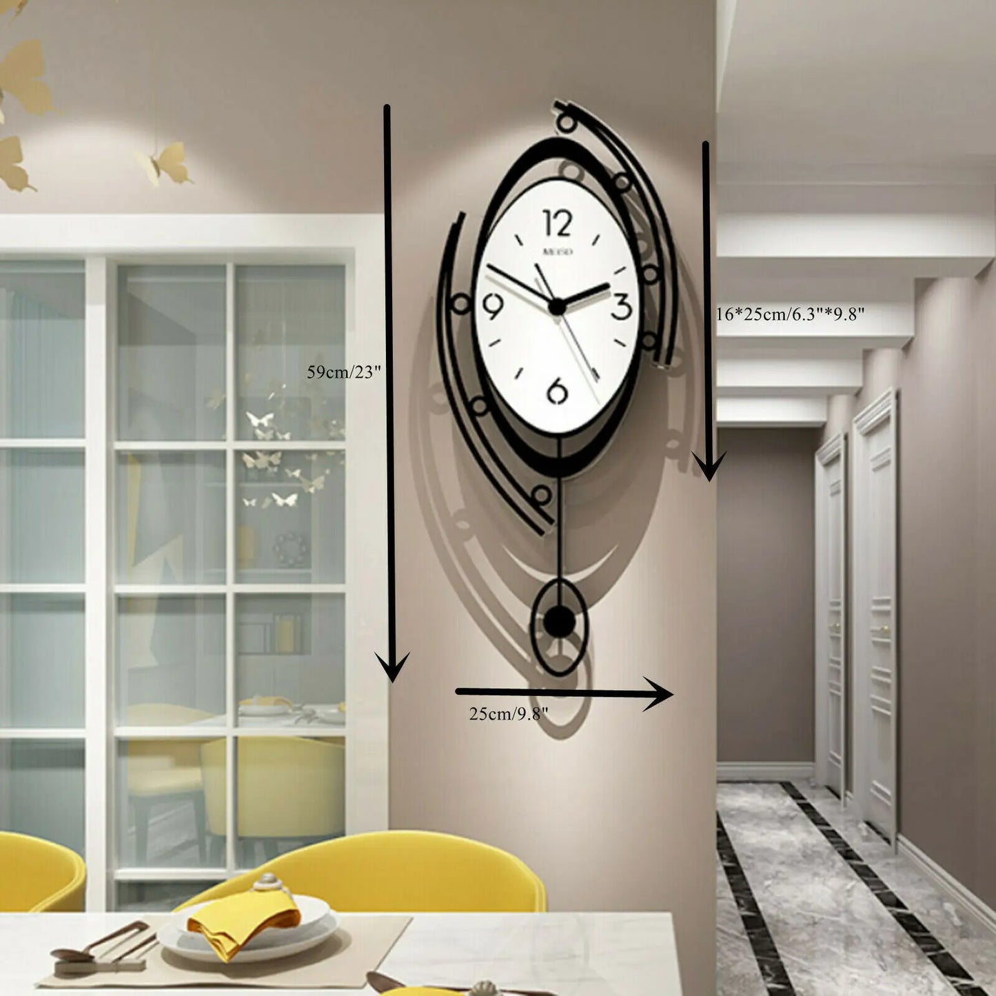Modern Nordic Wall Clock Acrylic Metal Round Home Decor