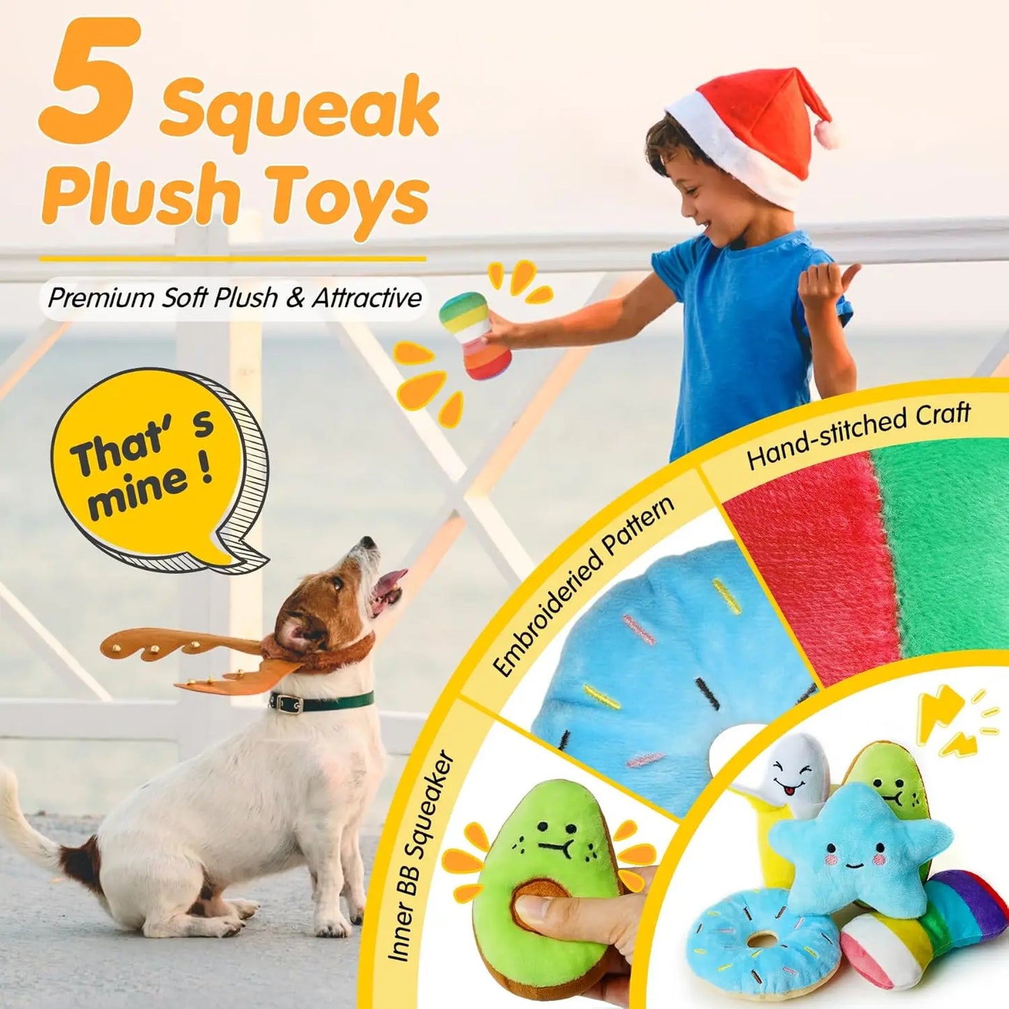 Zea Luxury Dog Chew Toys Kit With Ropes Squeaky Ball