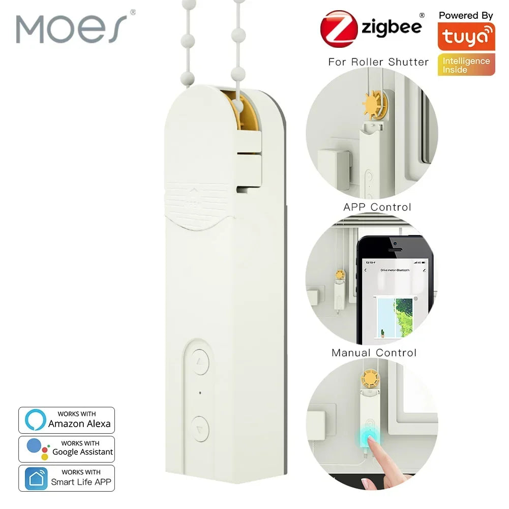 MOES ZigBee Motorized Roller Blinds Drive Hub for Tuya Alexa Google Home