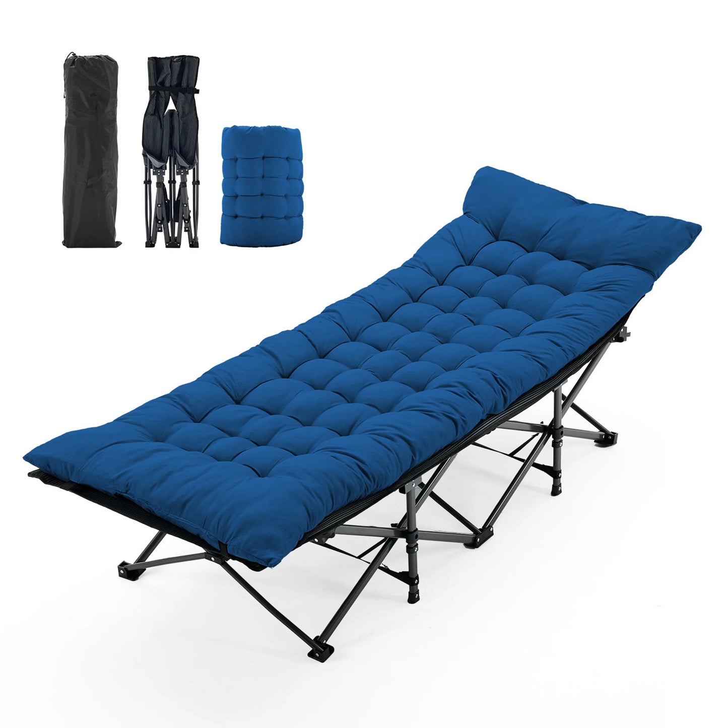JHK Outdoor Folding Camping Lounge Chair With Portable Comfort