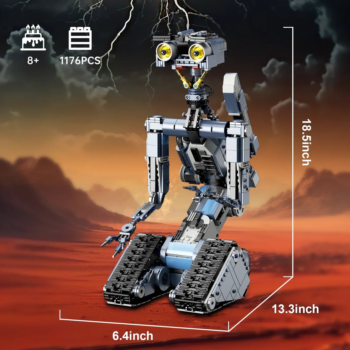 BuildMoc Johnny Five Robot Building Blocks Set Figure Toys Gift