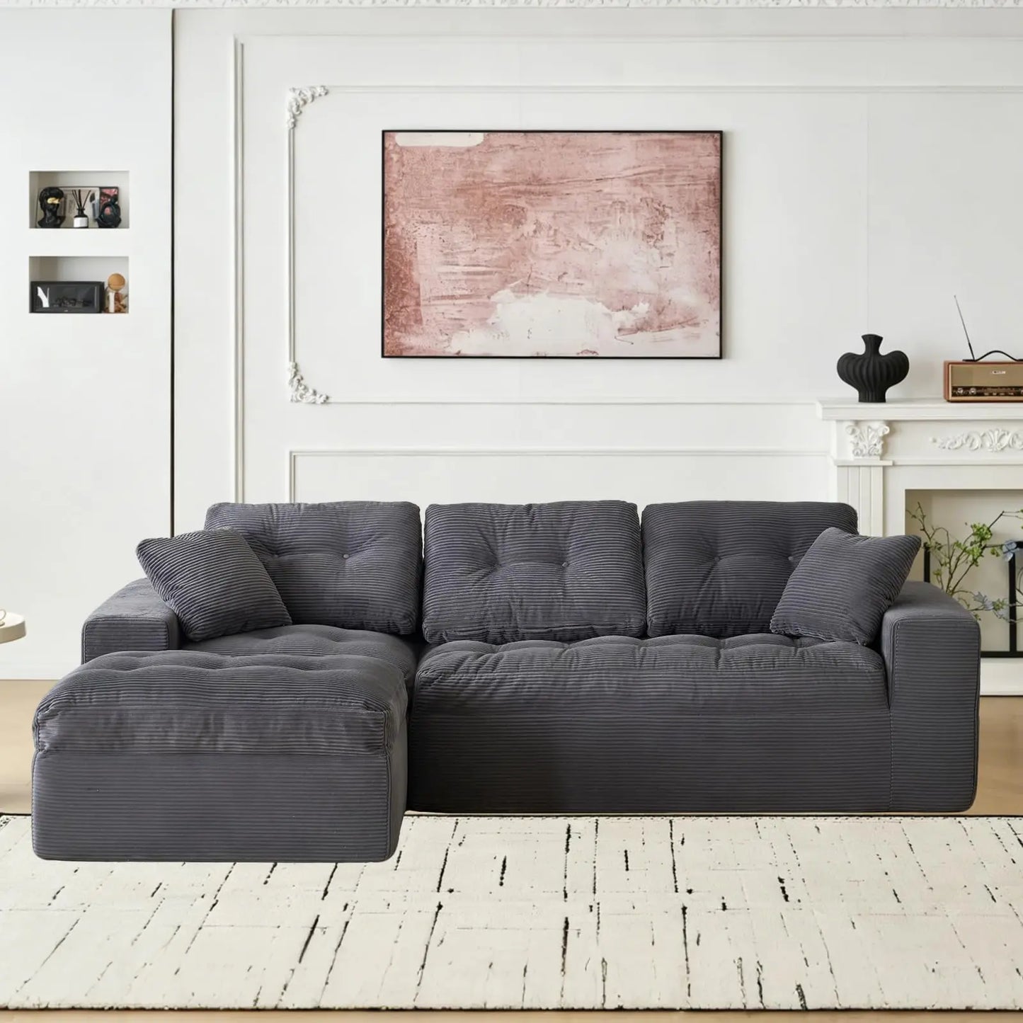HobbyLane Modular Cloud Couch Sectional Sofa With Ottoman