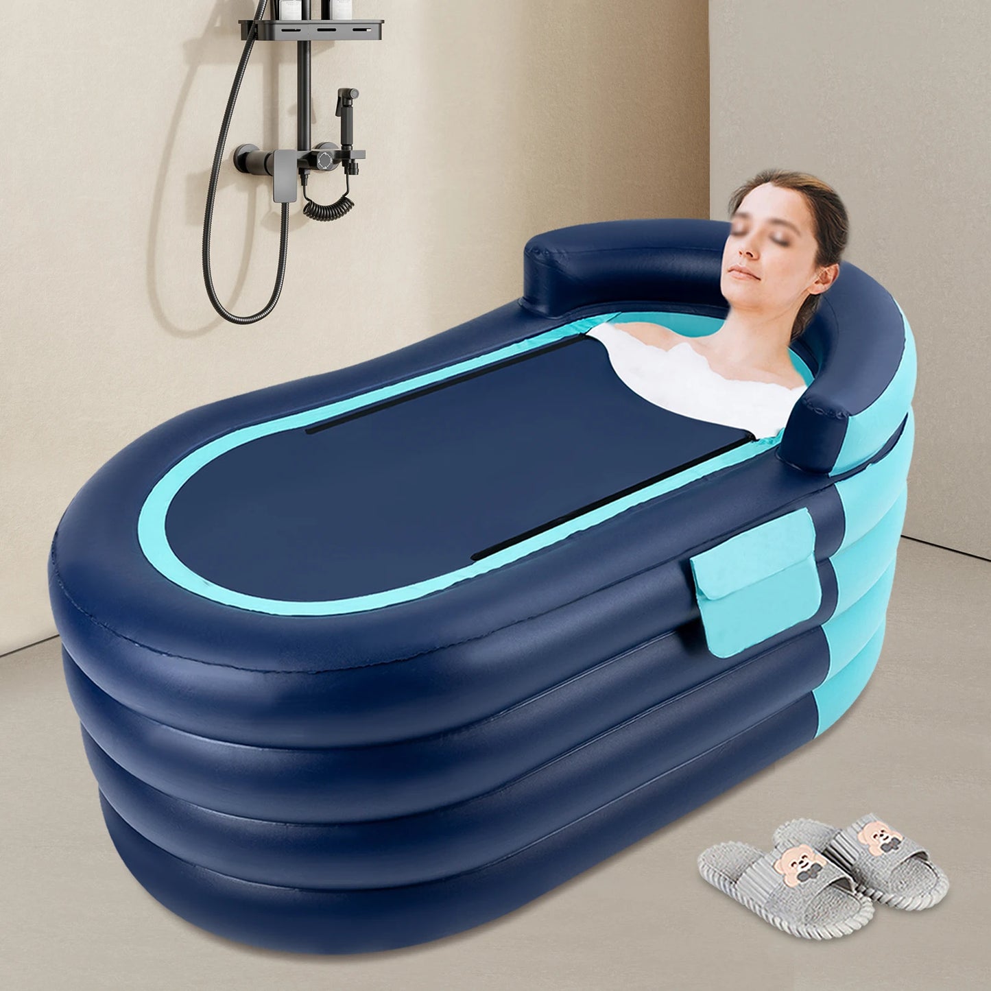 Foldable Inflatable Adult Bathtub With Wireless Electric Air Pump