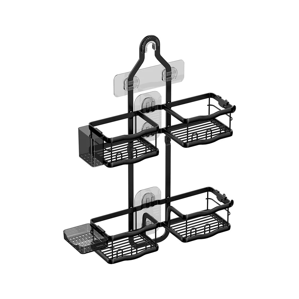 No Drilling Metal Double Layer Shelf 40Lbs Rustproof For Bathroom