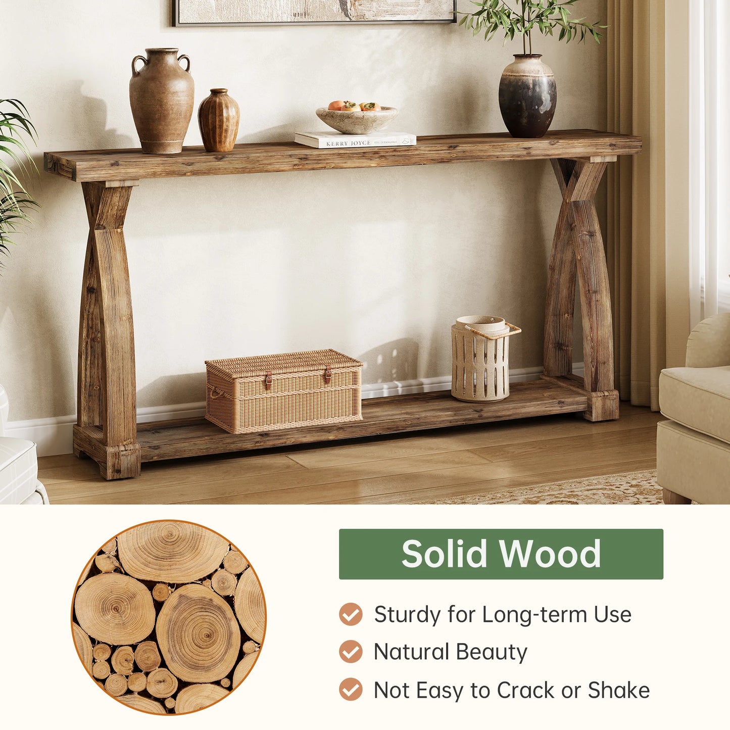 Tribesigns Solid Wood Console Table For Entryway And Living Room