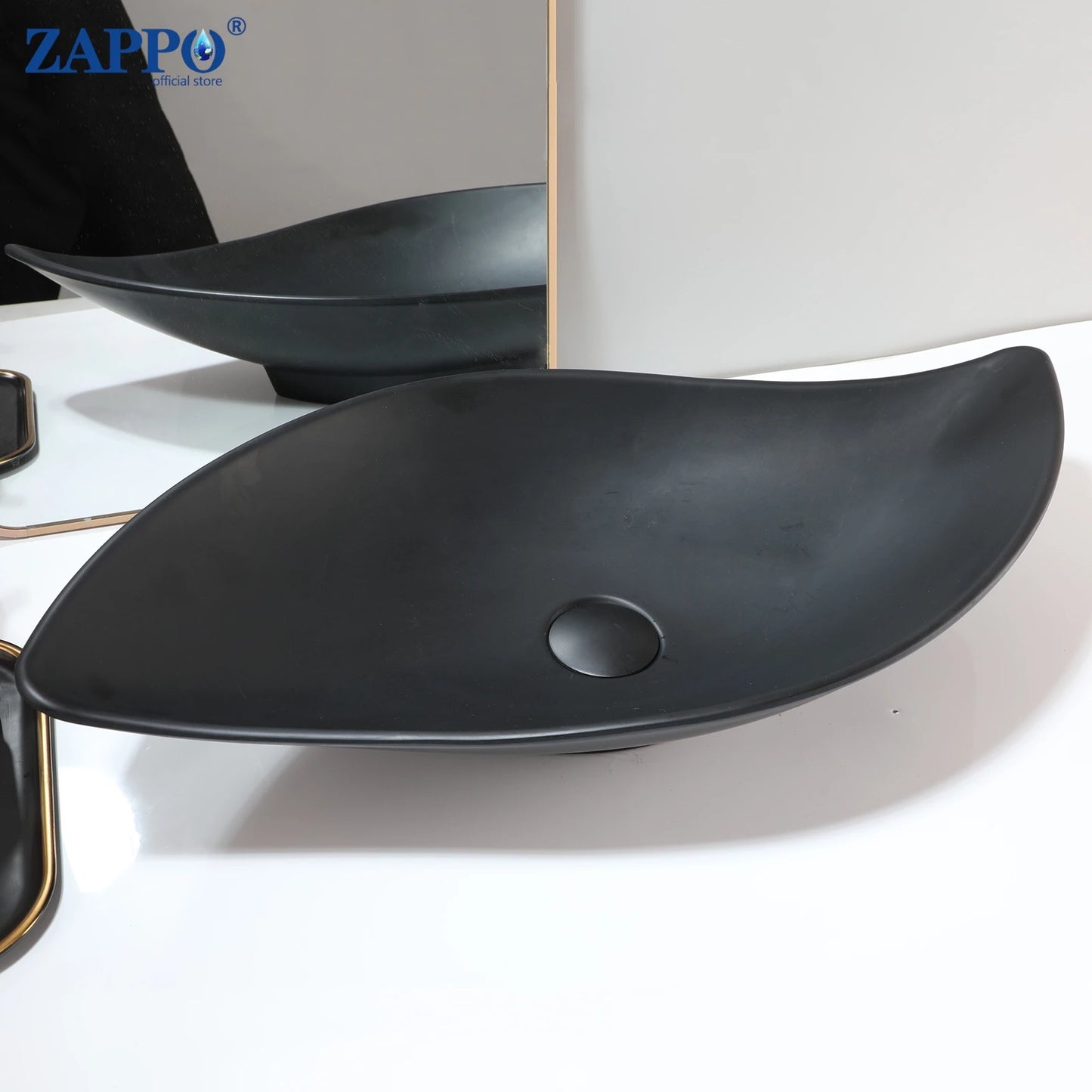 Mekkhal Stone Resin Above Counter Vessel Sink With Drain