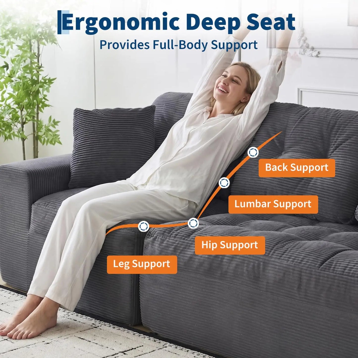 HobbyLane Modular Cloud Couch Sectional Sofa With Ottoman