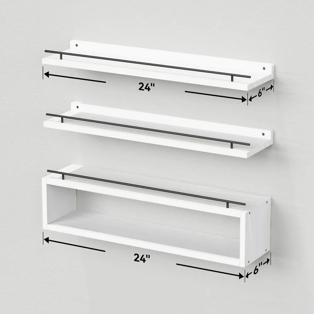 Wall Mounted Wooden Bathroom Shelf With Guardrail And Paper Rack