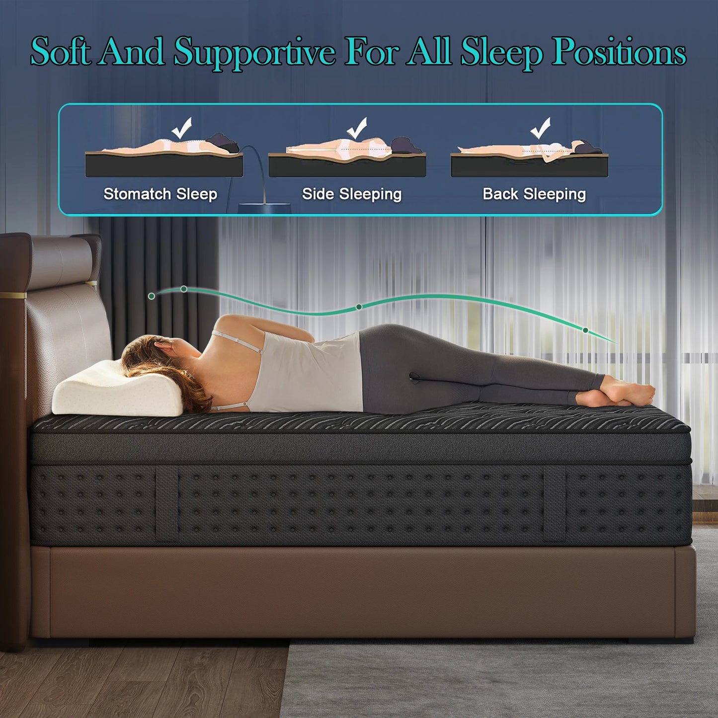 Fiberglass Free Memory Foam Hybrid Mattress With Pocket Springs