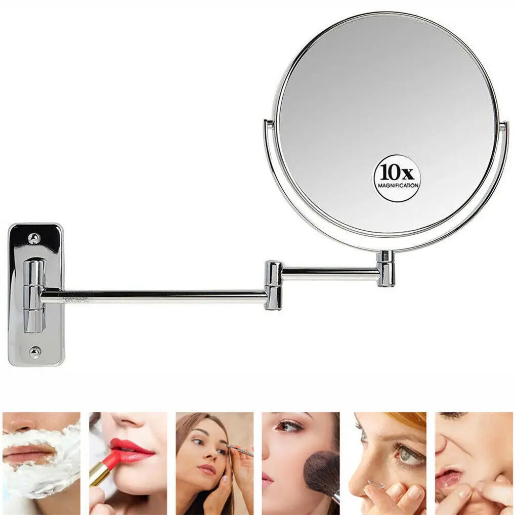 Borwart 10x 360 Swivel Wall Mounted Double Sided Vanity Mirror