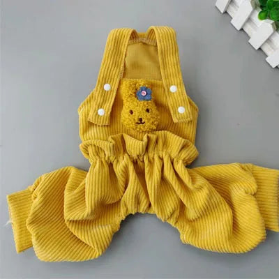 Dog Jumpsuit Overalls With Strap Polyester Pet Clothing For Small Medium Dogs