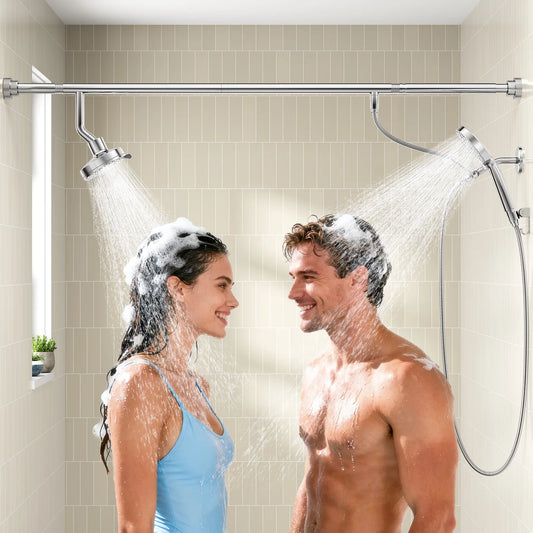 Dual Shower Heads For Couples With Handheld Shower Arm High Pressure