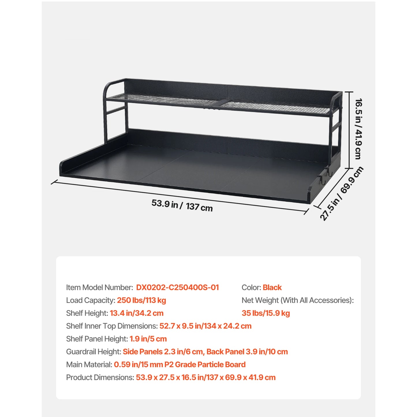 SucceBuy Washer Dryer Countertop With Storage Shelf