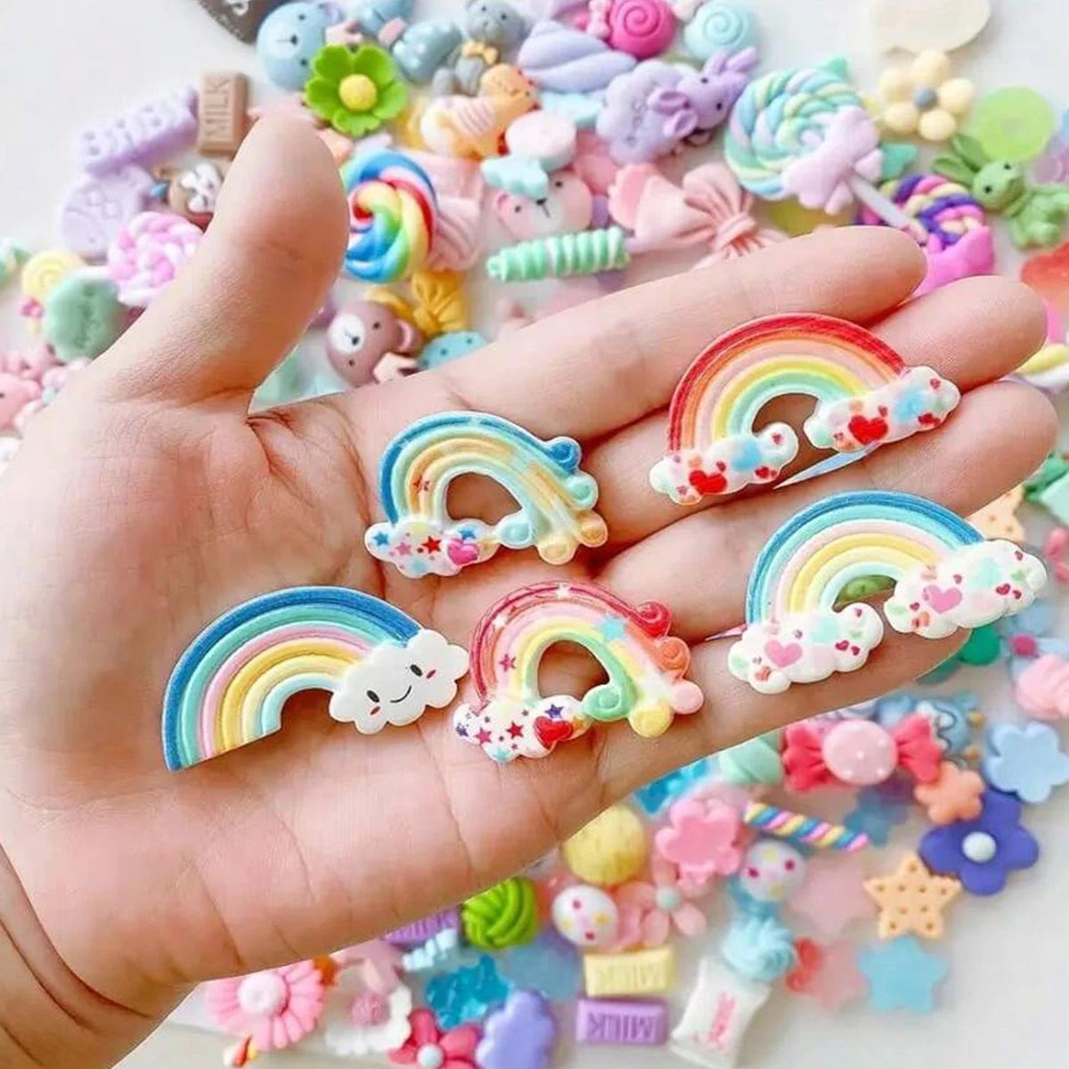 Slime Pendants Set Resin Flat Back Candy DIY Craft Decorations