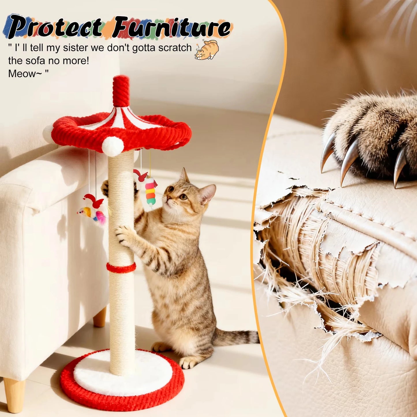 CWV Interactive Cat Tree With Rotating Feather Teaser