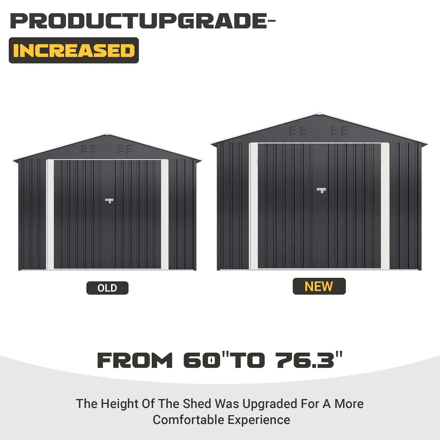 Outdoor Metal Storage Shed With Reinforced Frame Waterproof Customized