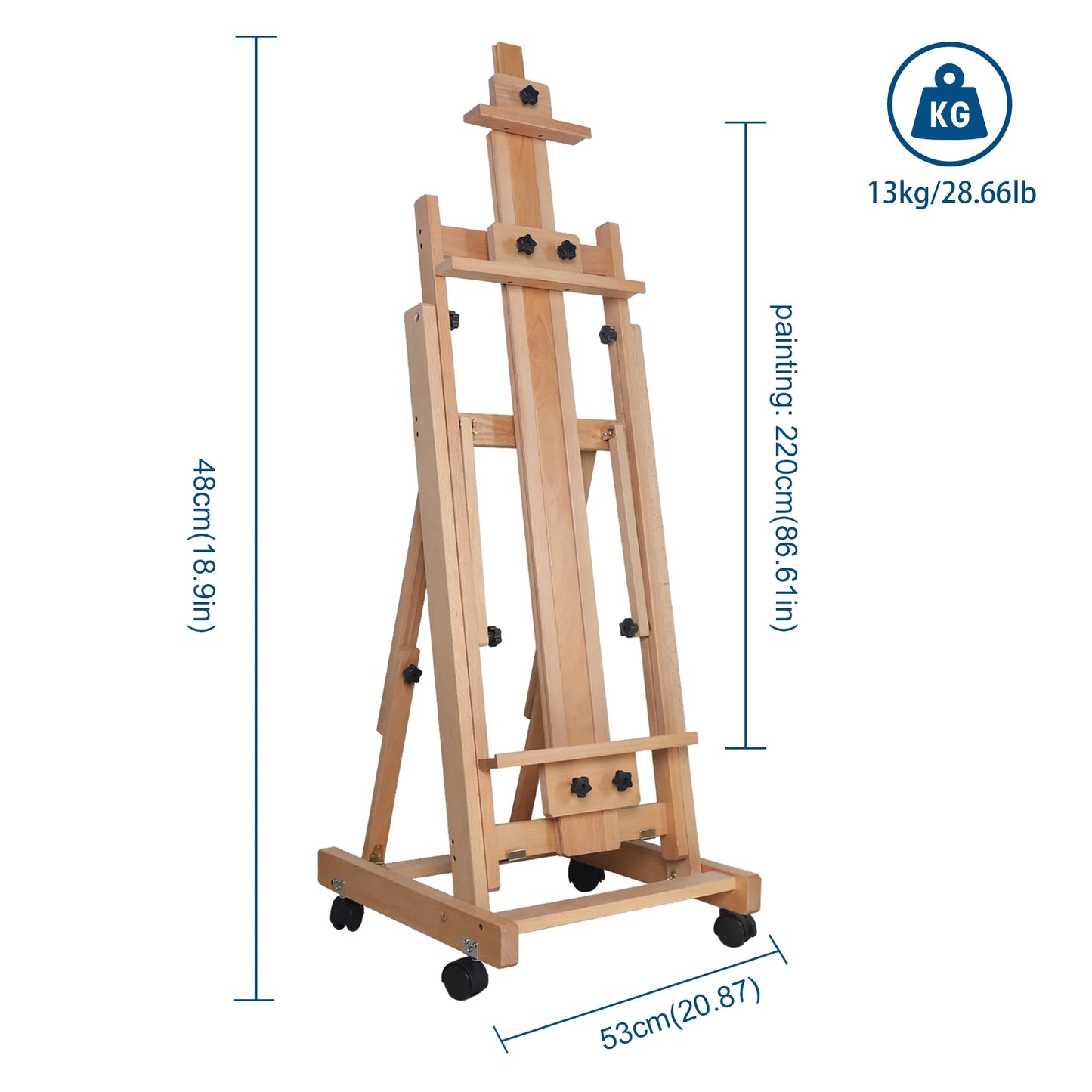 Sketch Easel Wooden Floor Stand With Adjustable Angles
