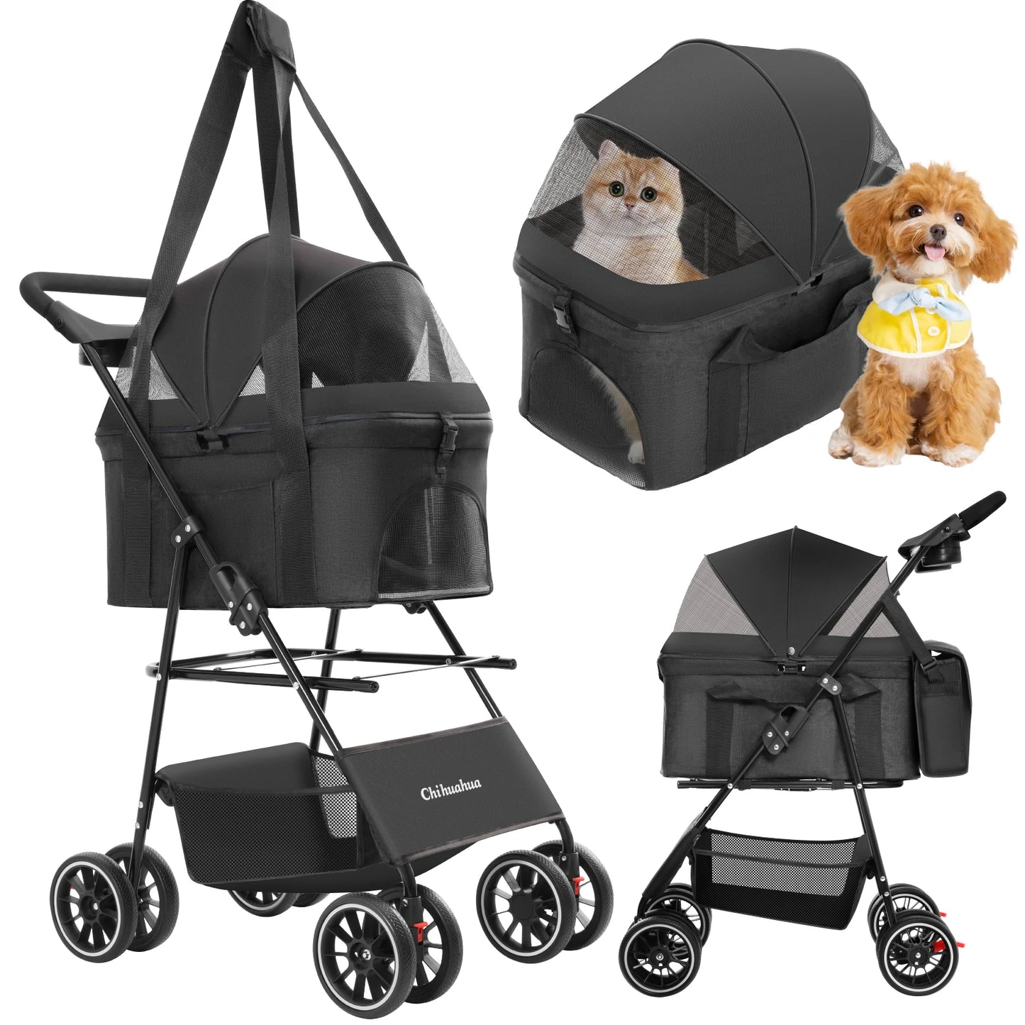 CHIHUAHUA 3 In 1 Pet Stroller For Medium Dogs And Cats All Terrain
