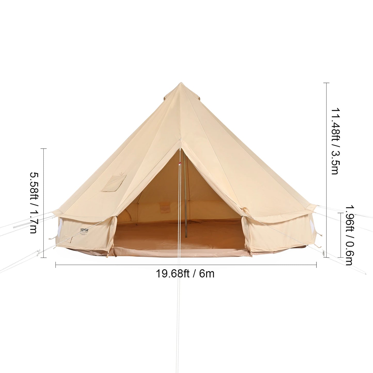 SucceBuy Canvas Bell Tent For Camping Up To 8 People